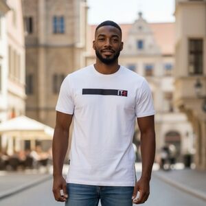 Stylish White Graphic Tee with Zipper Detail